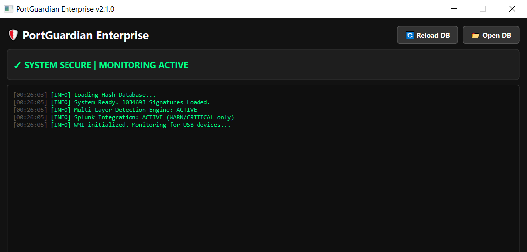 PortGuardian Enterprise Interface